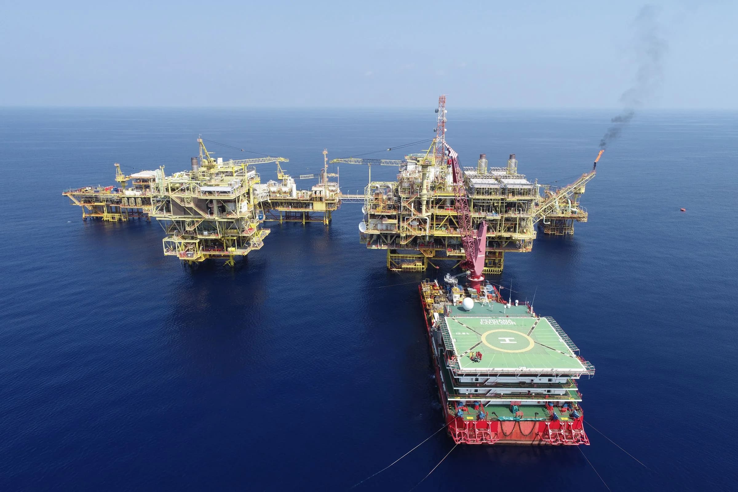 Offshore production platforms operating in open blue water